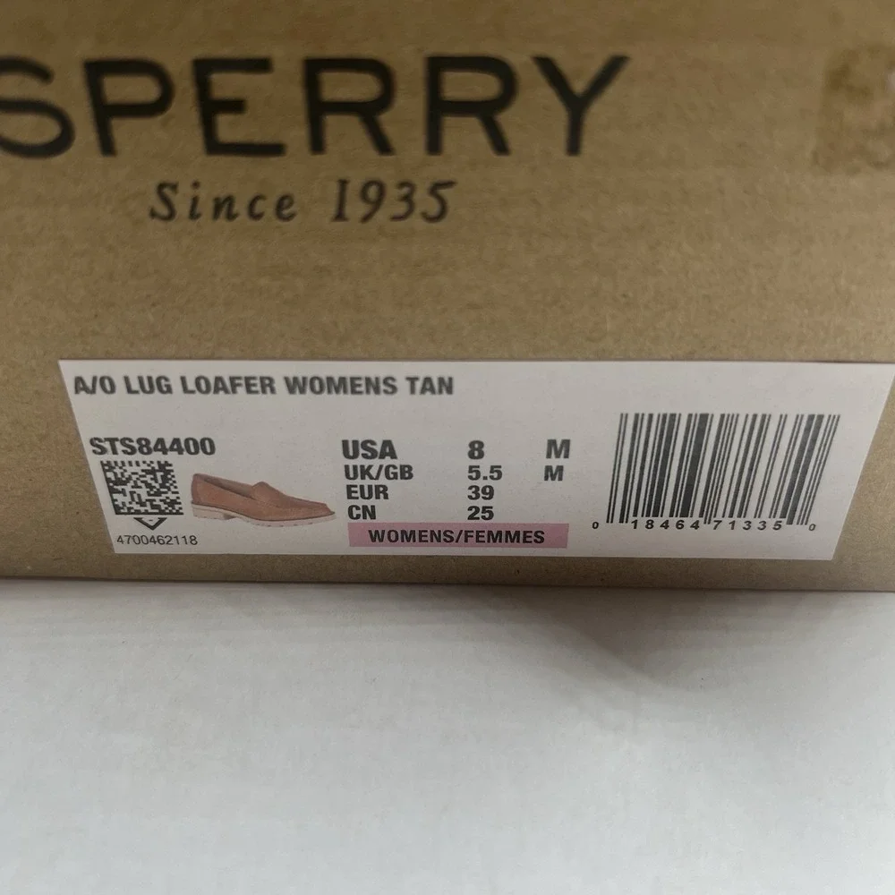 Sperry Top-Sider A/O Lug Loafer Women’s 8 M Tan Leather Platform Shoes NIB